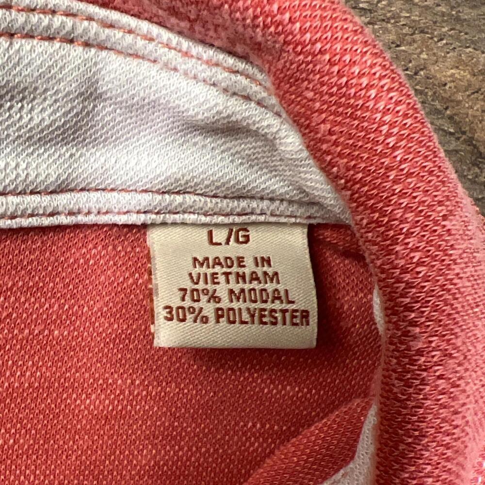 Tommy Bahama Shoreline Surf Large Polo Shirt Modal Polyester Short Sleeve Coral. - Picture 6 of 10
